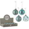 Набор HOUSE OF SEASONS, 18 шт. стеклянных шаров, диам. 7см, бирюзовый, 4 вида 83184
